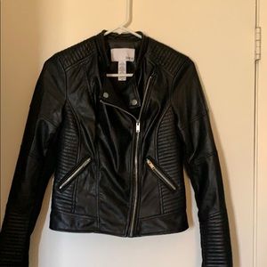 Black Faux Leather Moto Jacket
